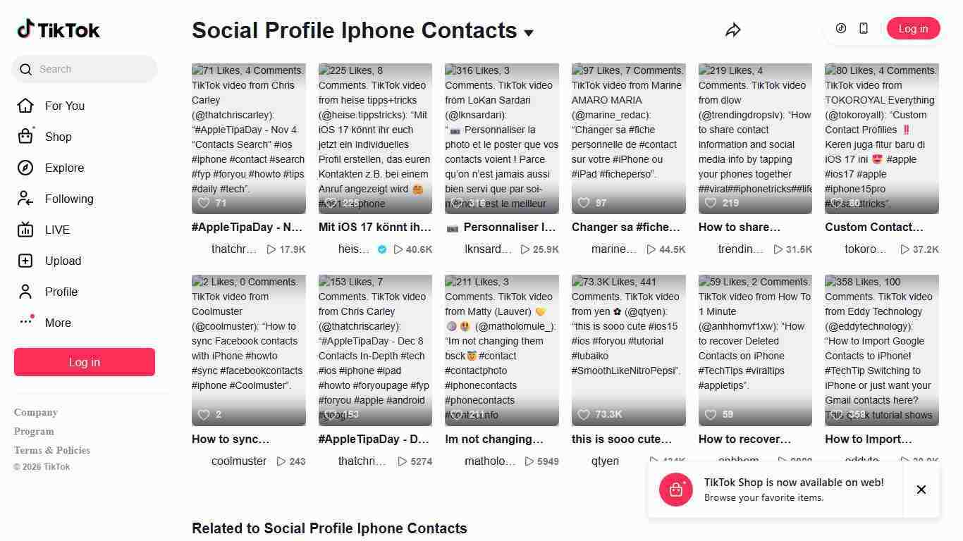 Social Profile Iphone Contacts | TikTok